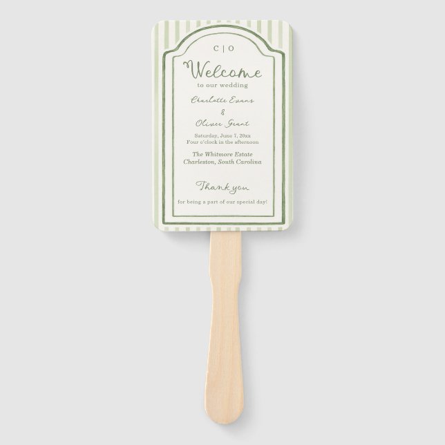 Abanico Green Wedding Striped Program (Anverso)