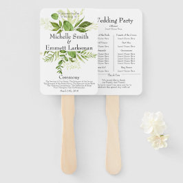 Abanico Greenery Ivy Rustic Elegant Simple Wedding Program