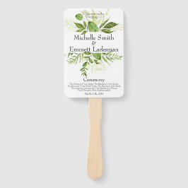 Abanico Greenery Ivy Rustic Elegant Simple Wedding Program