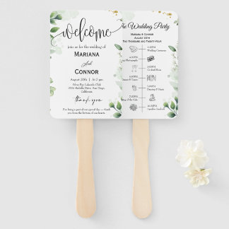 Abanico Greenery Script Timeline Program Invitation