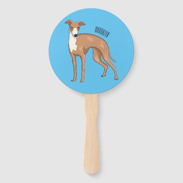 Abanico Greyhound dog cartoon illustration (Anverso)