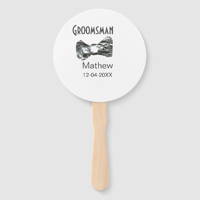 Abanico Groomsman agregar nombre fecha año de referencia d (Anverso)