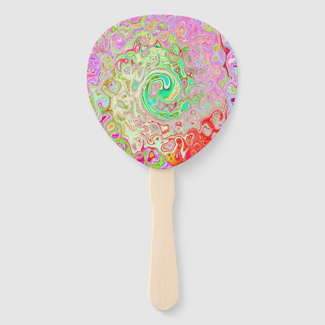 Abanico Groovy Resumen Retro Pastel Bolsa Líquida Verde (Anverso)
