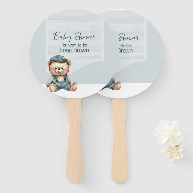 Abanico Grupo de fans de Baby Shower (Anverso y reverso)