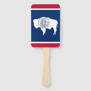 Abanico Grupo de fans de mano con bandera de Wyoming, EE.U