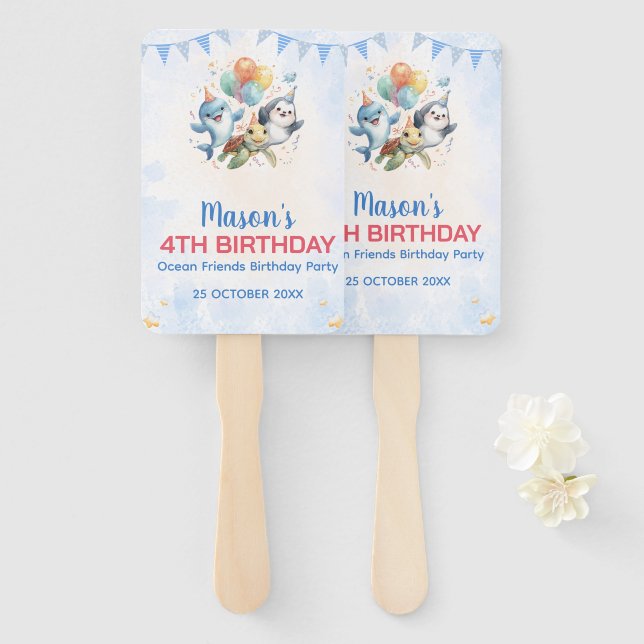 Abanico Grupo de fans del cumpleaños de Ocean Friends (Anverso y reverso)