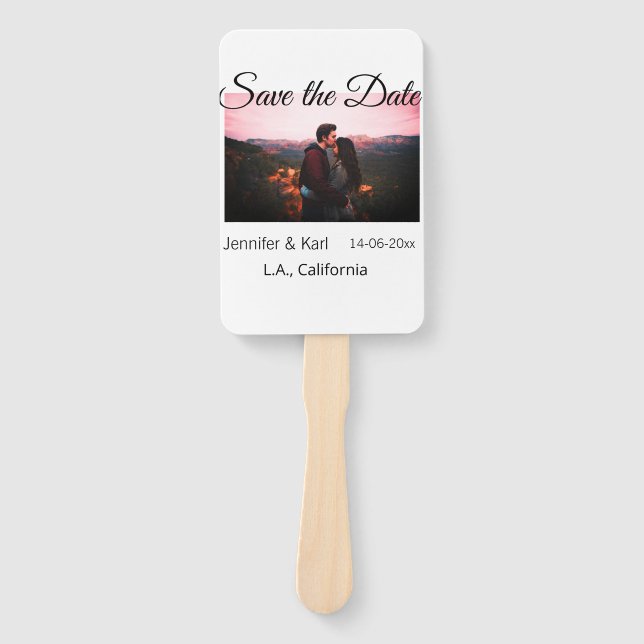 Abanico Guardar la fecha añadir nombre de pareja fecha de  (Anverso)