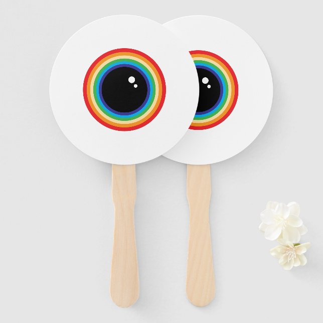 Abanico Guay Rainbow Eyeball (Anverso y reverso)
