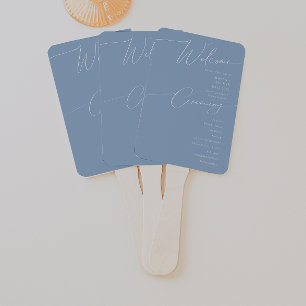 Abanico Guión caprichoso Dusty Blue Wedding Program