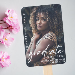 Abanico Guión manuscrito moderno para graduados | Foto