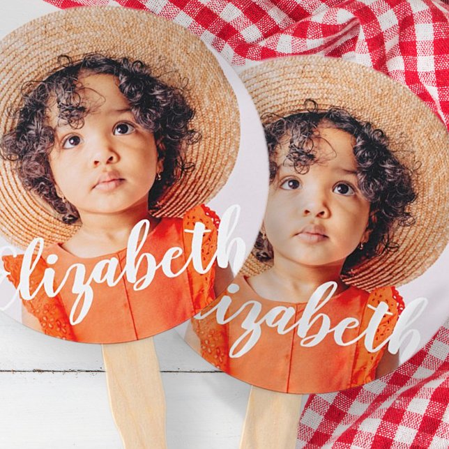 Abanico Guión simple moderno Añade tu nombre y foto (Subido por el creador)