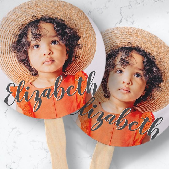 Abanico Guión simple moderno Añade tu nombre y foto (Subido por el creador)