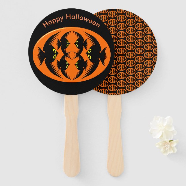 Abanico Halloween Crows Personalizado Hand Fan (Anverso y reverso)