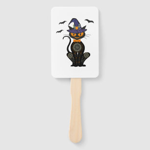 Abanico Halloween del gato negro