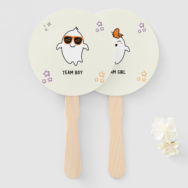 Abanico Halloween Ghost Gender Revelan Votación (Anverso y reverso)