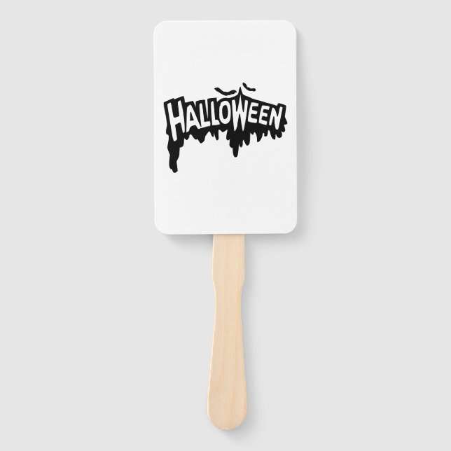 Abanico Halloween negro (Anverso)