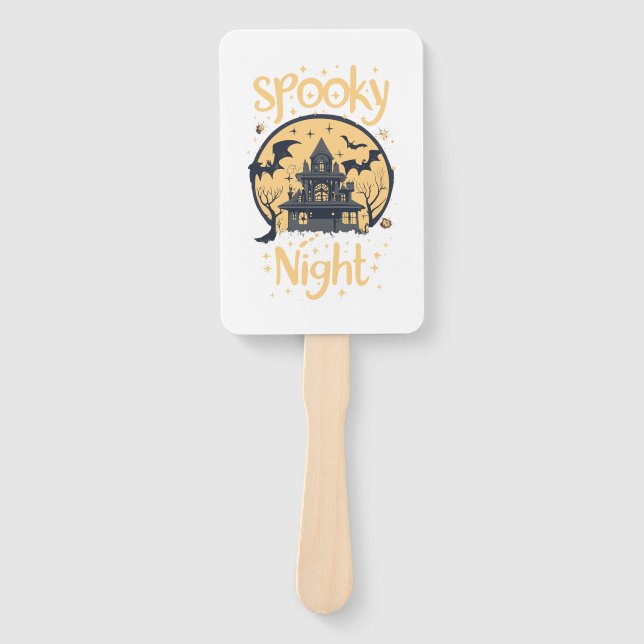 Abanico Halloween nocturno espeluznante (Anverso)
