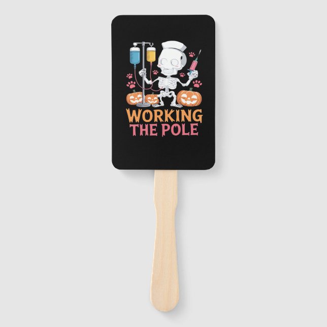 Abanico Halloween Nurse Skeleton Funny Joke Essential T-Sh (Anverso)