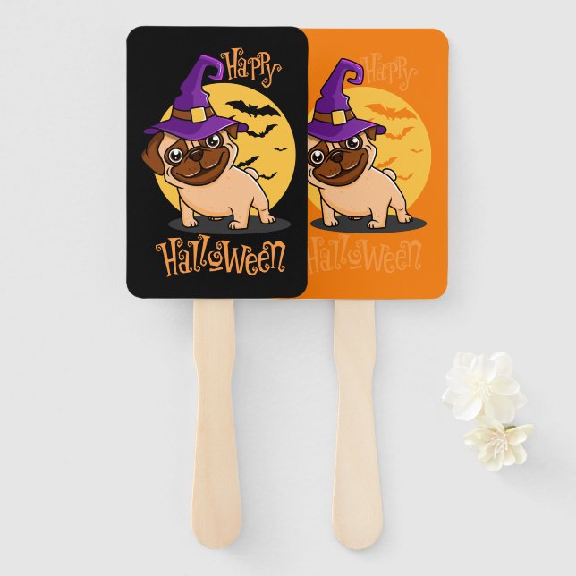 Abanico Halloween Puggy Hand Fans (Anverso y reverso)