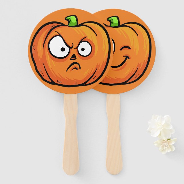 Abanico Halloween Pumpkins fan set 2/3 (Anverso y reverso)