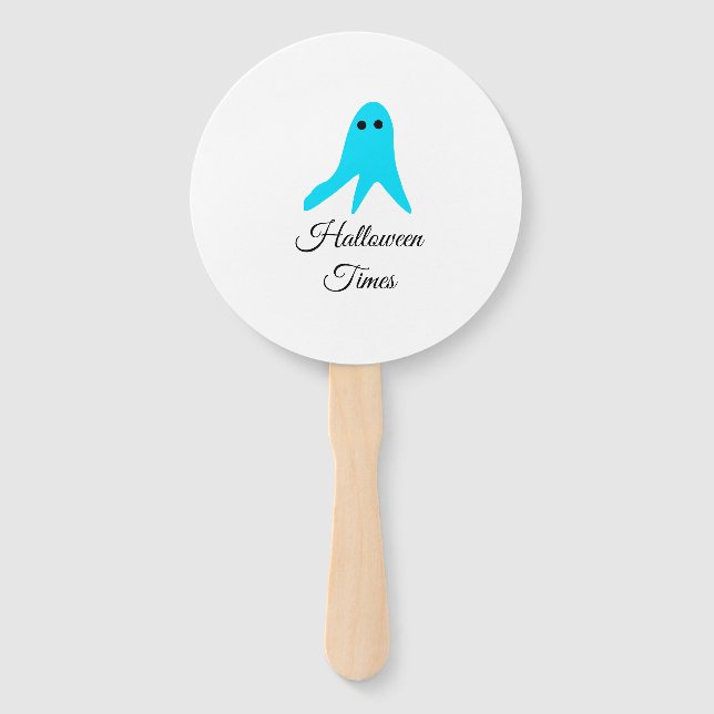 Abanico Halloween veces el fantasma azul garabato dibujado (Anverso)