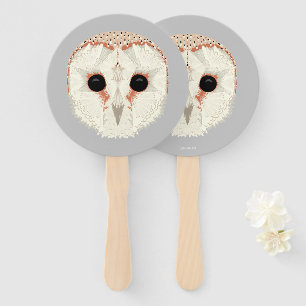 Abanico Hand Fan de Barn Owl