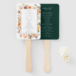 Abanico Hand Fan del programa Earthy Otumn Floral Wedding