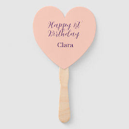 Abanico Happy 1st birthday orange purple boho retro name 