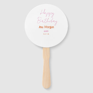 ABANICO HAPPY BIRTHDAY PINK ORANGE NAME SIMPLE YEAR PLACE 