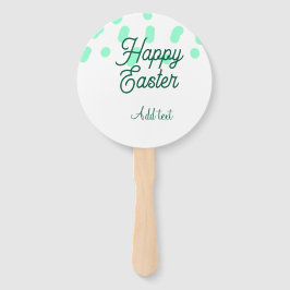 Abanico Happy Easter green eggs pastel name date simple