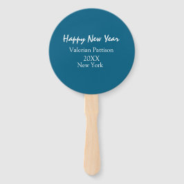Abanico Happy new year blue name place year boho simple 