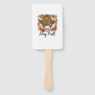 Abanico Hay Fall Highland Cow Leopard Acción de Gracias He
