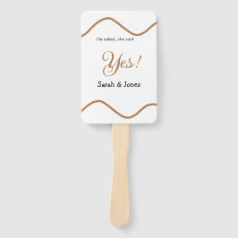 Abanico He asked she said yes engagement simple minimal 