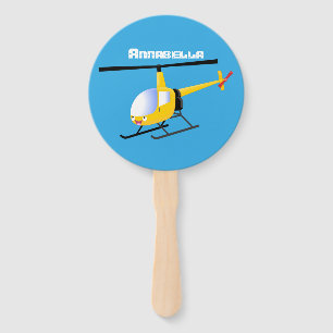 Abanico Helicóptero de personalizado alegre amarillo lindo