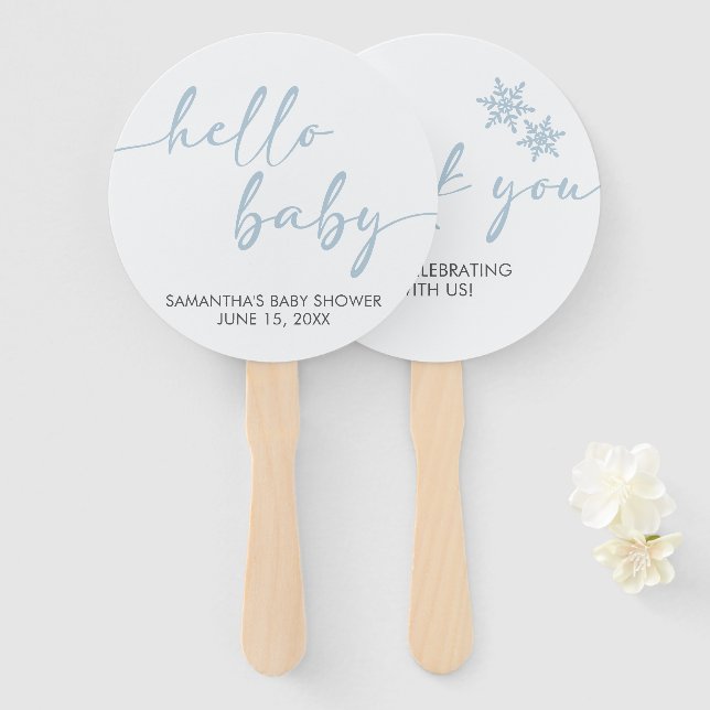 Abanico Hello Baby Shower (Anverso y reverso)