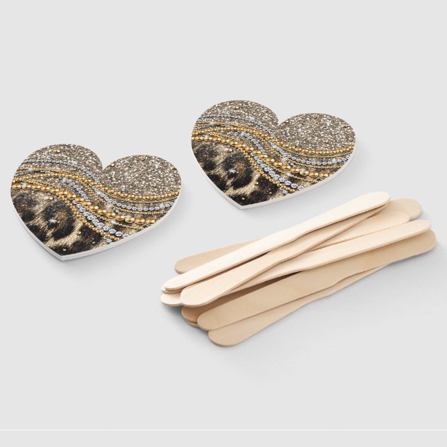 Abanico Hermosa imagen de animales de moda Leopard Faux (No montado)