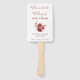 Abanico Hermoso programa de boda de flores de acuarela