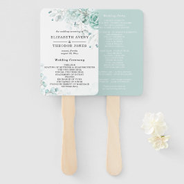 Abanico Hermoso programa de bodas florales de sabios verde