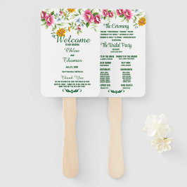 Abanico Hermoso programa de matrimonio de flores de primav