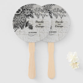 Abanico Hermoso ventilador de mano Boda de flores negras/g