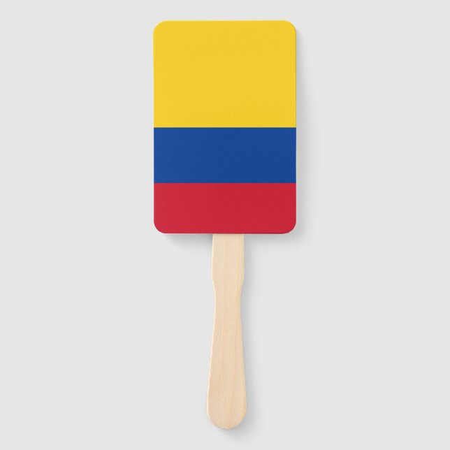 Abanico Hincha de mano con bandera de Colombia (Anverso)