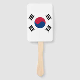 Abanico Hincha de mano con bandera de Corea del Sur
