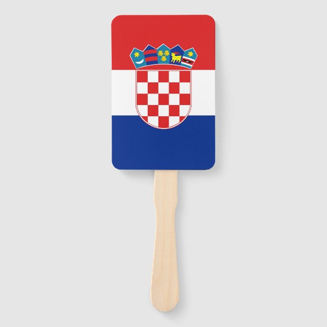Abanico Hincha de mano con bandera de Croacia (Anverso)