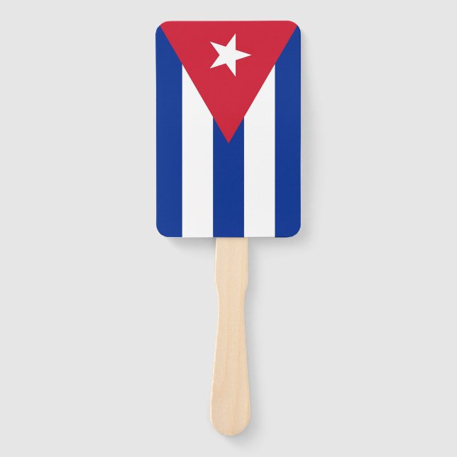 Abanico Hincha de mano con bandera de Cuba (Anverso)