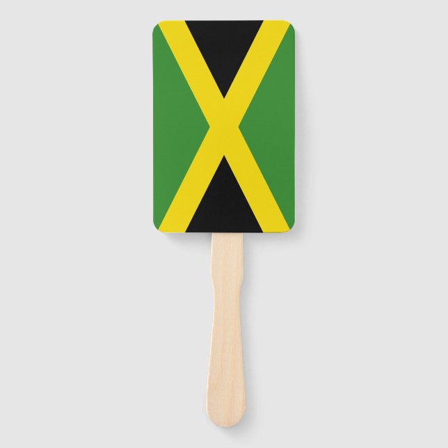 Abanico Hincha de mano con bandera de Jamaica (Anverso)