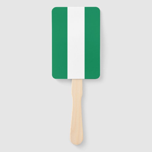 Abanico Hincha de mano con bandera de Nigeria (Anverso)