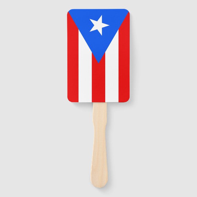 Abanico Hincha de mano con bandera de Puerto Rico, Estados (Anverso)