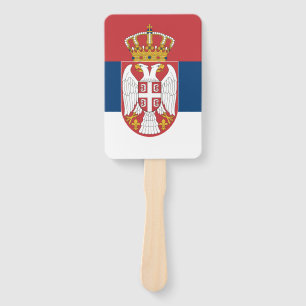 Abanico Hincha de mano con bandera de Serbia