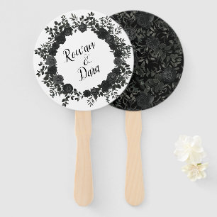 Abanico Hinchas Bodas góticos de Rosa blanco y negro