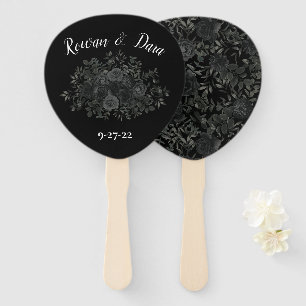 Abanico Hinchas Bodas góticos de Rosa blanco y negro